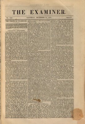 Examiner Samstag 31. Dezember 1842
