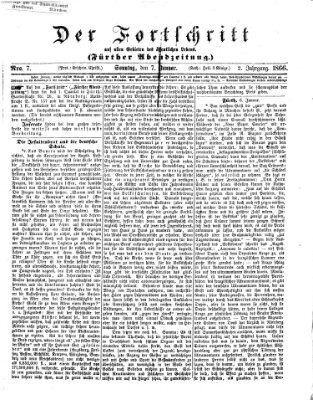 Der Fortschritt auf allen Gebieten des öffentlichen Lebens Sonntag 7. Januar 1866