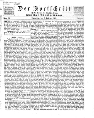 Der Fortschritt auf allen Gebieten des öffentlichen Lebens Donnerstag 8. Februar 1866