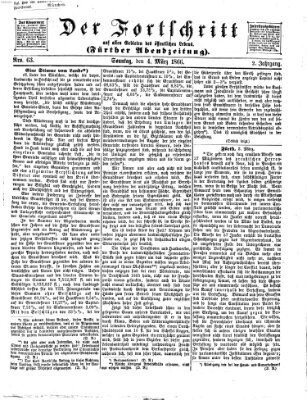 Der Fortschritt auf allen Gebieten des öffentlichen Lebens Sonntag 4. März 1866