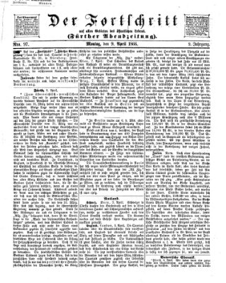 Der Fortschritt auf allen Gebieten des öffentlichen Lebens Montag 9. April 1866