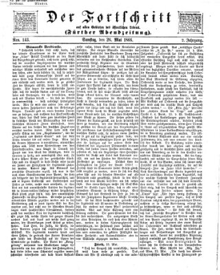 Der Fortschritt auf allen Gebieten des öffentlichen Lebens Samstag 26. Mai 1866