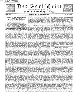 Der Fortschritt auf allen Gebieten des öffentlichen Lebens Sonntag 16. September 1866