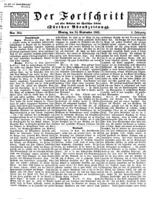 Der Fortschritt auf allen Gebieten des öffentlichen Lebens Montag 24. September 1866
