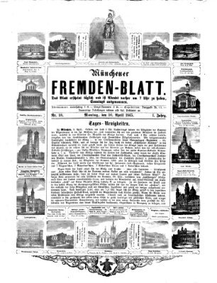 Münchener Fremdenblatt Montag 10. April 1865