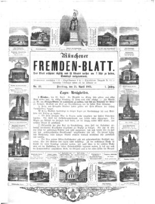 Münchener Fremdenblatt Freitag 21. April 1865