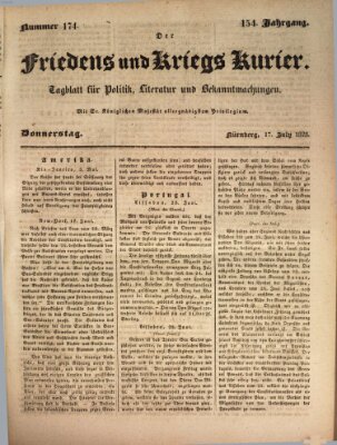 Der Friedens- u. Kriegs-Kurier (Nürnberger Friedens- und Kriegs-Kurier) Donnerstag 17. Juli 1828
