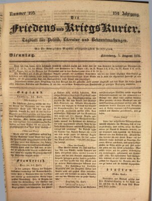 Der Friedens- u. Kriegs-Kurier (Nürnberger Friedens- und Kriegs-Kurier) Dienstag 5. August 1828