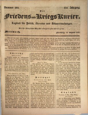 Der Friedens- u. Kriegs-Kurier (Nürnberger Friedens- und Kriegs-Kurier) Mittwoch 13. August 1828