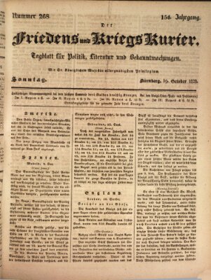 Der Friedens- u. Kriegs-Kurier (Nürnberger Friedens- und Kriegs-Kurier) Sonntag 19. Oktober 1828