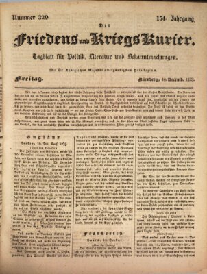 Der Friedens- u. Kriegs-Kurier (Nürnberger Friedens- und Kriegs-Kurier) Freitag 19. Dezember 1828