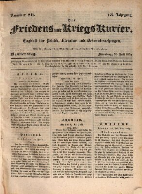 Der Friedens- u. Kriegs-Kurier (Nürnberger Friedens- und Kriegs-Kurier) Donnerstag 30. Juli 1829