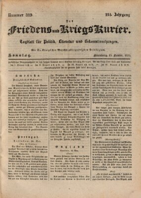 Der Friedens- u. Kriegs-Kurier (Nürnberger Friedens- und Kriegs-Kurier) Sonntag 15. November 1829