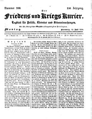 Der Friedens- u. Kriegs-Kurier (Nürnberger Friedens- und Kriegs-Kurier) Montag 19. Juli 1830