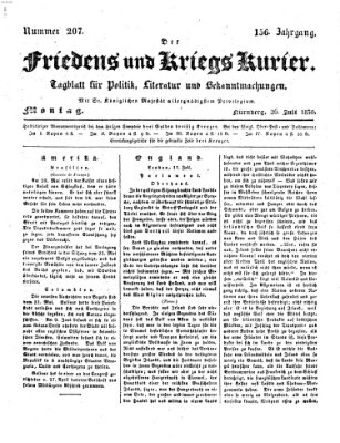 Der Friedens- u. Kriegs-Kurier (Nürnberger Friedens- und Kriegs-Kurier) Montag 26. Juli 1830