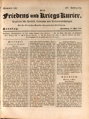 Der Friedens- u. Kriegs-Kurier (Nürnberger Friedens- und Kriegs-Kurier) Sonntag 22. Mai 1831