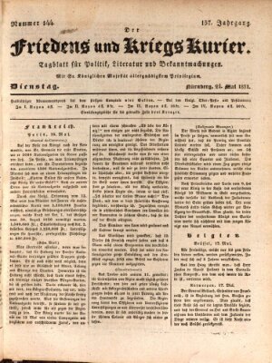 Der Friedens- u. Kriegs-Kurier (Nürnberger Friedens- und Kriegs-Kurier) Dienstag 24. Mai 1831