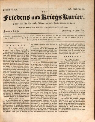 Der Friedens- u. Kriegs-Kurier (Nürnberger Friedens- und Kriegs-Kurier) Sonntag 10. Juli 1831