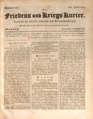 Der Friedens- u. Kriegs-Kurier (Nürnberger Friedens- und Kriegs-Kurier) Montag 8. August 1831