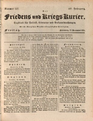 Der Friedens- u. Kriegs-Kurier (Nürnberger Friedens- und Kriegs-Kurier) Freitag 23. Dezember 1831
