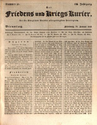 Der Friedens- u. Kriegs-Kurier (Nürnberger Friedens- und Kriegs-Kurier) Dienstag 31. Januar 1832
