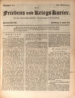 Der Friedens- u. Kriegs-Kurier (Nürnberger Friedens- und Kriegs-Kurier) Samstag 23. Juni 1832