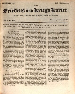 Der Friedens- u. Kriegs-Kurier (Nürnberger Friedens- und Kriegs-Kurier) Montag 6. August 1832