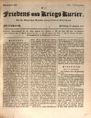 Der Friedens- u. Kriegs-Kurier (Nürnberger Friedens- und Kriegs-Kurier) Mittwoch 22. August 1832