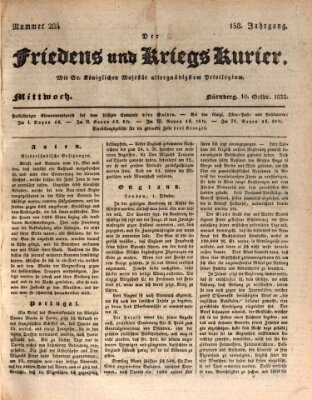 Der Friedens- u. Kriegs-Kurier (Nürnberger Friedens- und Kriegs-Kurier) Mittwoch 10. Oktober 1832