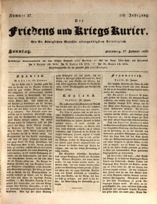 Der Friedens- u. Kriegs-Kurier (Nürnberger Friedens- und Kriegs-Kurier) Sonntag 27. Januar 1833