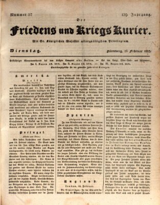 Der Friedens- u. Kriegs-Kurier (Nürnberger Friedens- und Kriegs-Kurier) Dienstag 26. Februar 1833