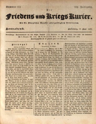 Der Friedens- u. Kriegs-Kurier (Nürnberger Friedens- und Kriegs-Kurier) Samstag 11. Mai 1833