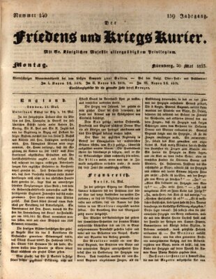 Der Friedens- u. Kriegs-Kurier (Nürnberger Friedens- und Kriegs-Kurier) Montag 20. Mai 1833