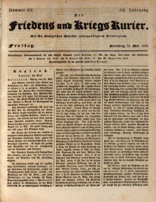 Der Friedens- u. Kriegs-Kurier (Nürnberger Friedens- und Kriegs-Kurier) Freitag 31. Mai 1833