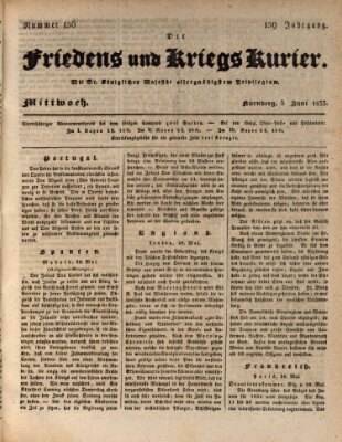 Der Friedens- u. Kriegs-Kurier (Nürnberger Friedens- und Kriegs-Kurier) Mittwoch 5. Juni 1833
