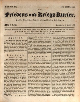 Der Friedens- u. Kriegs-Kurier (Nürnberger Friedens- und Kriegs-Kurier) Montag 8. Juli 1833