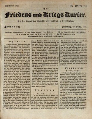 Der Friedens- u. Kriegs-Kurier (Nürnberger Friedens- und Kriegs-Kurier) Sonntag 20. Oktober 1833