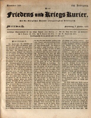 Der Friedens- u. Kriegs-Kurier (Nürnberger Friedens- und Kriegs-Kurier) Mittwoch 6. November 1833