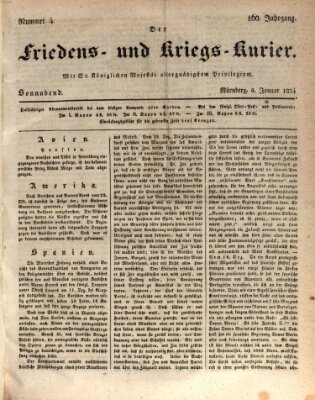 Der Friedens- u. Kriegs-Kurier (Nürnberger Friedens- und Kriegs-Kurier) Samstag 4. Januar 1834