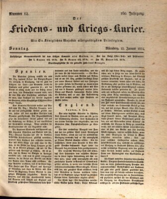 Der Friedens- u. Kriegs-Kurier (Nürnberger Friedens- und Kriegs-Kurier) Sonntag 12. Januar 1834
