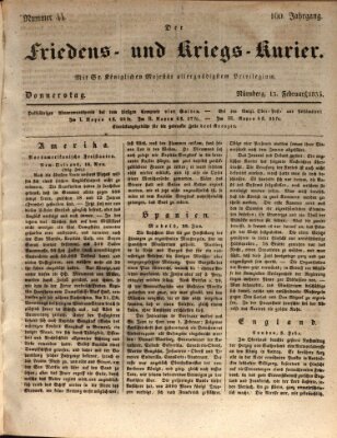 Der Friedens- u. Kriegs-Kurier (Nürnberger Friedens- und Kriegs-Kurier) Donnerstag 13. Februar 1834