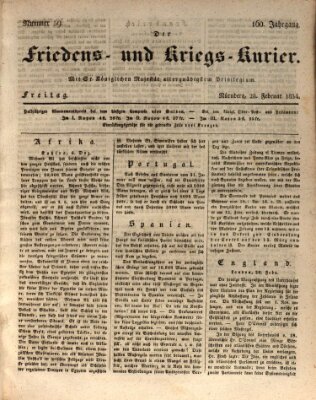 Der Friedens- u. Kriegs-Kurier (Nürnberger Friedens- und Kriegs-Kurier) Freitag 28. Februar 1834