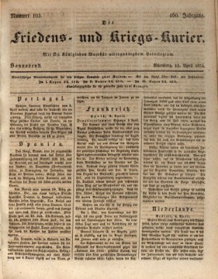 Der Friedens- u. Kriegs-Kurier (Nürnberger Friedens- und Kriegs-Kurier) Samstag 12. April 1834
