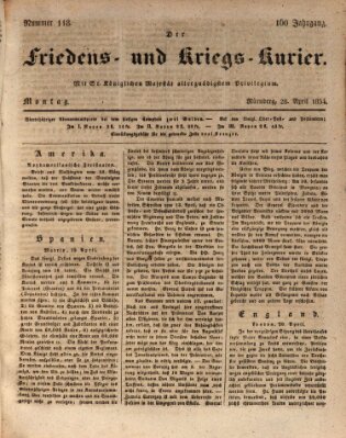 Der Friedens- u. Kriegs-Kurier (Nürnberger Friedens- und Kriegs-Kurier) Montag 28. April 1834