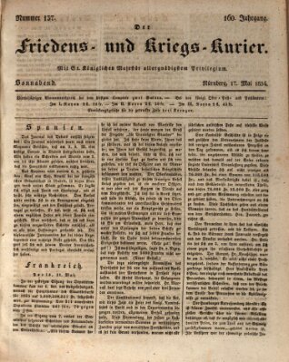 Der Friedens- u. Kriegs-Kurier (Nürnberger Friedens- und Kriegs-Kurier) Samstag 17. Mai 1834