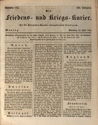 Der Friedens- u. Kriegs-Kurier (Nürnberger Friedens- und Kriegs-Kurier) Montag 23. Juni 1834