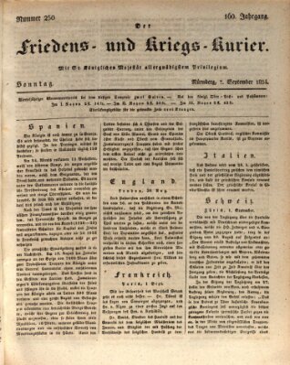 Der Friedens- u. Kriegs-Kurier (Nürnberger Friedens- und Kriegs-Kurier) Sonntag 7. September 1834