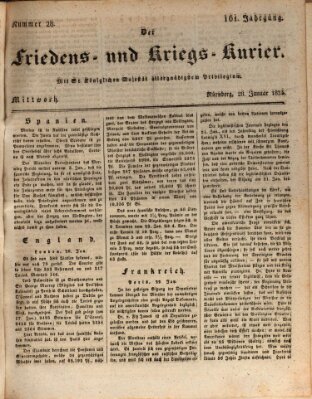 Der Friedens- u. Kriegs-Kurier (Nürnberger Friedens- und Kriegs-Kurier) Mittwoch 28. Januar 1835