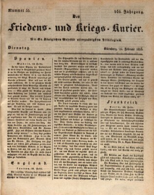 Der Friedens- u. Kriegs-Kurier (Nürnberger Friedens- und Kriegs-Kurier) Dienstag 24. Februar 1835