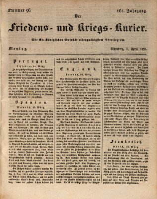 Der Friedens- u. Kriegs-Kurier (Nürnberger Friedens- und Kriegs-Kurier) Montag 6. April 1835